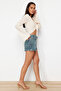 Mavi Yüksek Bel Mini Denim Şort TWOSS24SR00174 - 3