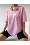 Oversize PINK Colored MILAN Printed Relaxed Cut T-shirt