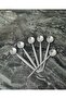 Set of 6 Silver Teaspoon Coffee Ice Cream Dessert Cake Sugar Spoon Round - 4