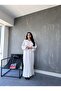 WOMEN'S MERCERIZED 3-PIECE JACQUARD AND SLEEVES PEARL STONE EMBROIDERED SET - 3