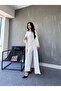 WOMEN'S MERCERIZED 3-PIECE JACQUARD AND SLEEVES PEARL STONE EMBROIDERED SET - 4