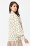 Women's Scarf Patterned Balloon Sleeve Oversize Blouse Shirt with Shoulder Gather Detail - 6