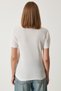 Women's Ecru Polo Neck Light Transparent Summer Knitwear Blouse YY00209 - 5
