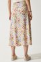 Women's Cream Tile Floral Slit Summer Viscose Skirt MX00165 - 7