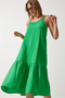Women's Green Strappy Summer Loose Muslin Dress BP00163