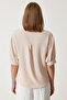 Women's Cream Balloon Sleeve Linen Ayrobin Shirt DD01321 - 4