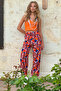 Women's Orange Patterned Woven Viscose Pants ALC-X12150 - 4