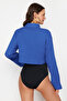 Saks Dokuma %100 Pamuk Plaj Crop Gömlek TBESS24GO00011 - 6