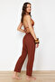 Kahverengİ Dokuma Şalvar Plaj Pantolon TBESS24PL00011 - 10