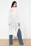 Ekru Yumuşak Dokulu Gevşek Örgü Detaylı Triko Maxi Elbise TWOSS24EL00904 - 4