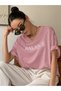Women's Pink Balance Printed Oversize T-shirt