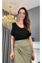Off-Shoulder Black T-Shirt - 4