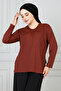 Women's Mother Tile Long Sleeve Lycra Front Patterned Combed Cotton Blouse - 4