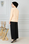 Women's Mother Comfortable Cut Loose Thin Corded Button Detailed Combed Cotton Blouse - 6