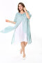 Women's Plus Size Green Collar Lace Two-Piece Dress 65N37784