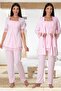 Women's Powder Lace Summer Cotton Combed Maternity Maternity Dressing Pajamas Set