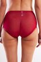 Gaspara Control Slip, Women's Lace Tulle Wine-Colored High-Waisted Panties - 3