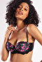 Gardenia Balaconette Flower Detailed Supported Black Bra - 2