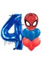 Spiderman 4th Birthday Balloon and Navy Blue Number Balloon Set