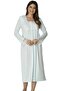 Women's Turquoise Lace Long Sleeve Cotton Maternity Nightie