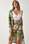 Women's Green Summer Viscose Kimono Shorts Set BP00161 - 3