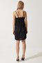 Women's Black Strappy Pleated Summer Mini Knitted Dress DZ00119 - 5