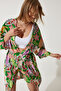 Women's Green Summer Viscose Kimono Shorts Set BP00161