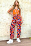 Women's Orange Patterned Woven Viscose Pants ALC-X12150 - 2