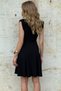 Black V-Neck Flared Dress with Corset Detail at the Waist Alc-X12153 - 4