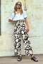 Women's Black Patterned Woven Viscose Trousers ALC-X12150