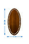 (3 Pieces) 3 mm Mdf Oval Ellipse Basket Tray - 20X10 cm Walnut Single Face Wooden Base