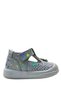 212-1 Model Orthopedic Genuine Leather - Silver Nubuck Floral Baby Girl First Step Shoes