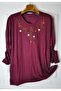 Plus Size Combed Cotton Worked Blouse