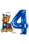 Paw Patrol Balloons, Paw Patrol Police Dog Chase 4th Birthday Balloons and Navy Blue Number Balloons Birthday Set