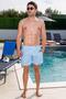 Men's Basic Thin Striped Printed Turquoise Sea Shorts with Pockets - 4