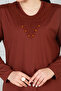 Women's Mother Tile Long Sleeve Lycra Front Patterned Combed Cotton Blouse - 7