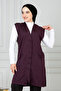Women's Plum Mother Long Thin Buttoned Pocket Combed Cotton Vest Mother's Day - 3