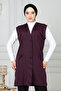 Women's Plum Mother Long Thin Buttoned Pocket Combed Cotton Vest Mother's Day - 4