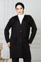 Women's Black Mother Long Thin Combed Cotton Cardigan - 3