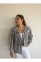 Women's Oversize Black Wide Fit Shirt Summer White Striped Shirt - 7