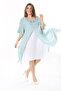 Women's Plus Size Green Collar Lace Two-Piece Dress 65N37784 - 8