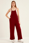 Women's Burgundy Strappy Loose Cut Tank Top