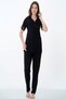 Women's Black Summer Lace Cotton Maternity and Postpartum Robe and Pajama Set, 3-Piece Set - 2