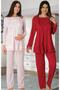 Fuchsia Adjustable Long Sleeve Maternity and Postpartum Pajama Set - 2