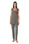 Women's Charcoal grey Grey Lace Strappy Cotton Maternity and Postpartum Pajama Set - 2