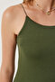 Women's Khaki Rope Strap Knitted Body Blouse LD00018 - 3