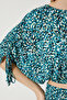 Women's Green Patterned Blouse Palazzo Knitted Set MC00264 - 5