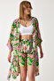 Women's Green Summer Viscose Kimono Shorts Set BP00161 - 5