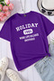 Unisex Holiday Design Printed Purple T-shirt