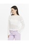 knitical Bolero shams Cream Crop Blouse Openwork Knitwear Knitted - 4